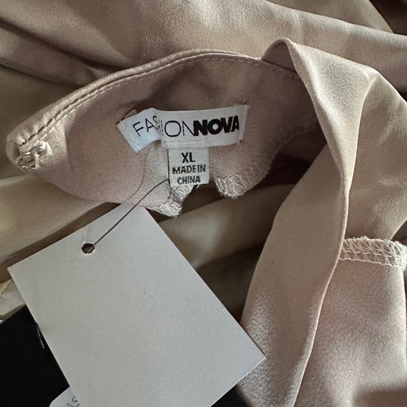 FASHION NOVA Taupe Draped Women's Dress - Picture 11 of 12